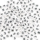 6.5mm Black/White Round A-Z Random Plastic Letter Beads - (Pack of 100)